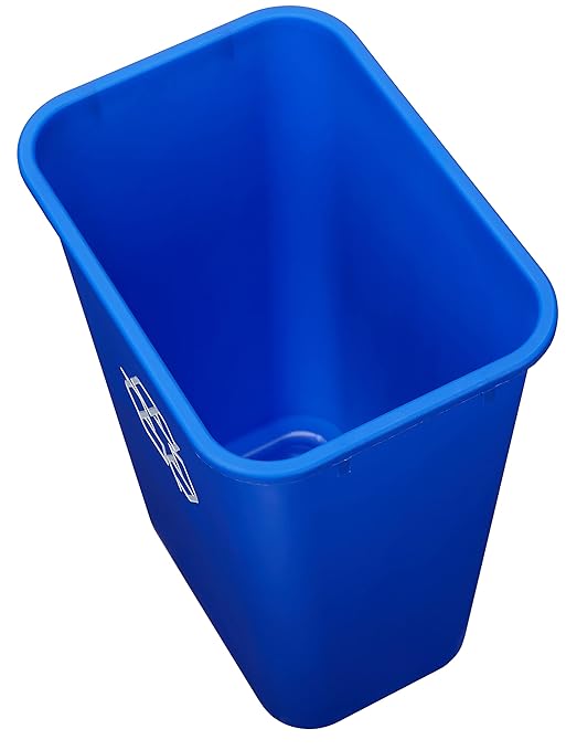 Amazon Basics Trash Can, Rectangular Commercial Office Wastebasket, Recycle Logo - Image 3