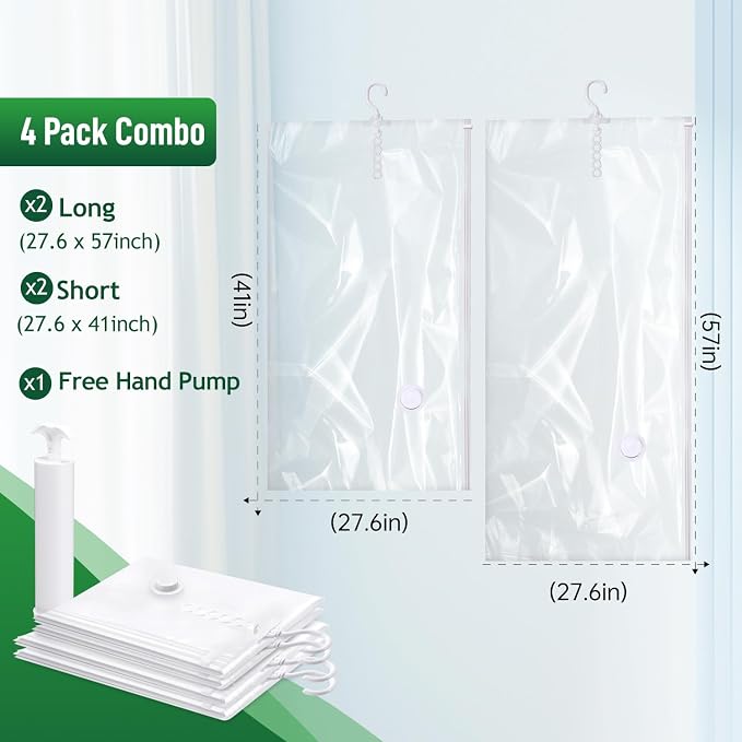 Hanging Vacuum Storage Bags For Clothes - Image 2