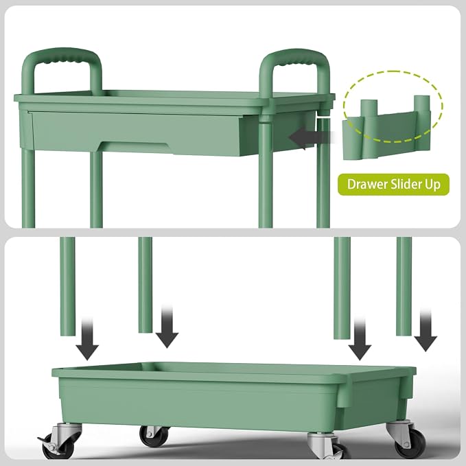 4 Tier Rolling Cart Organizer, Art Craft Diaper Bedside Snack Laundry Room - Image 5
