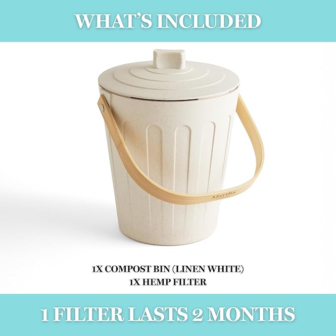 Martha Stewart Indoor Compost Bin | Countertop Composting Bucket - Image 4