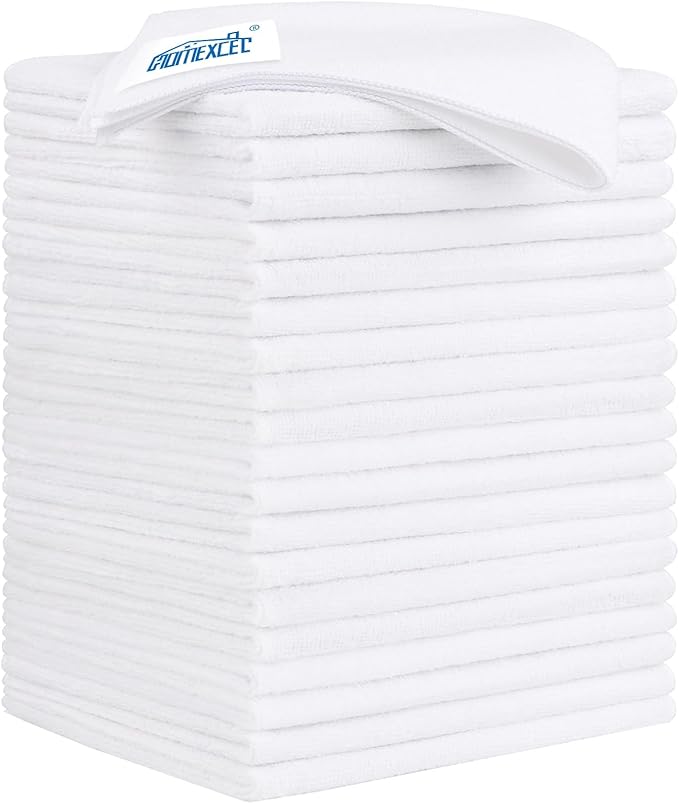 HOMEXCEL Microfiber Cleaning Cloth 20 Pack 11.5 x 11.5 inch Microfiber Towels by HOMEXCEL