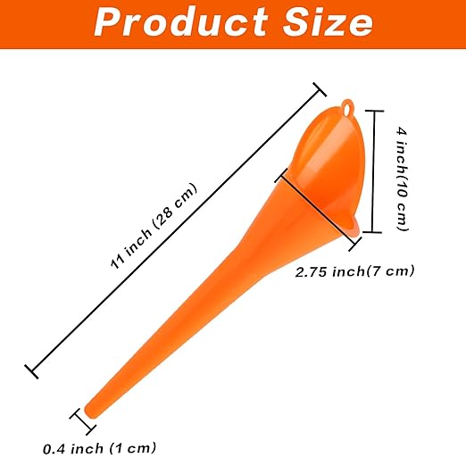 4 Pcs Plastic Long Neck Oil Funnel - Image 2