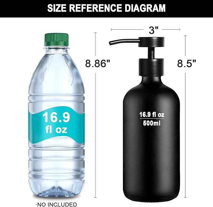 Black Glass Soap Dispenser - Image 8