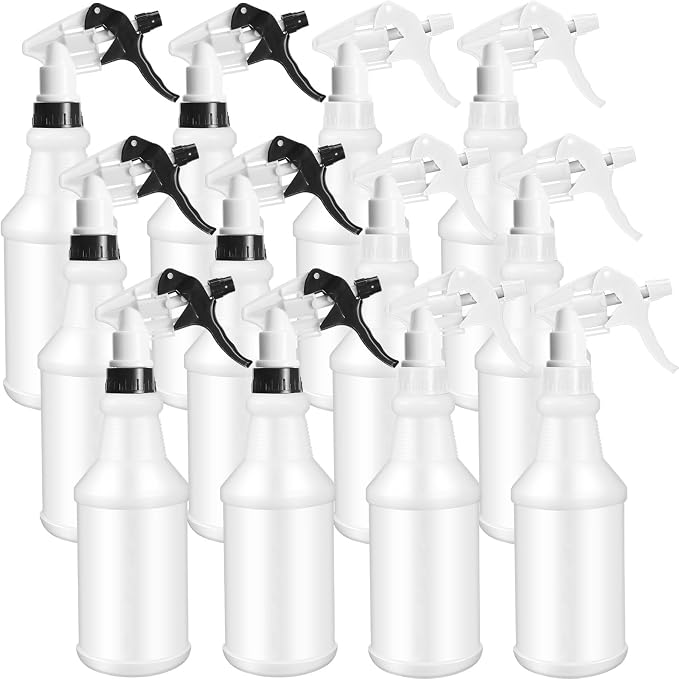 Eccliy 12 Pcs 16 Oz Plastic Spray Bottle, Adjustable Empty Reusable Sprayer by Eccliy