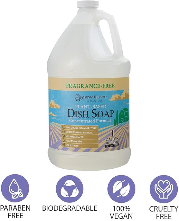 Ginger Lily Farms Botanicals Plant-Based Liquid Dish Soap, Concentrated Formula - Image 4