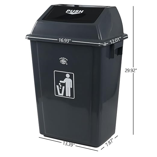 18 Gallon Tall Plastic Trash Can - Image 2