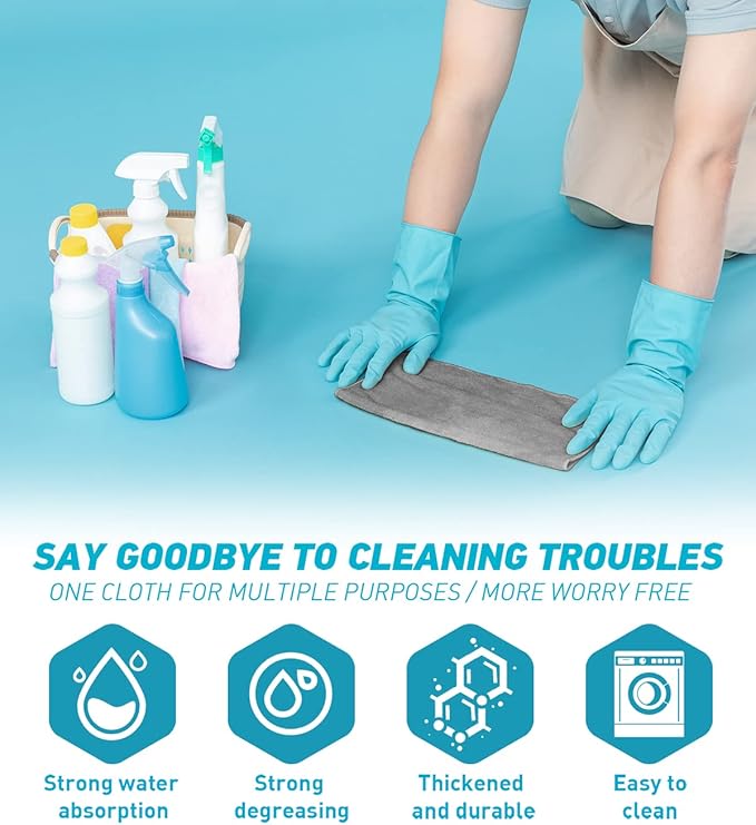 Microfiber Cleaning Cloth Grey-24Pcs 2100 Series Ultra Soft Highly Absorbent - Image 3