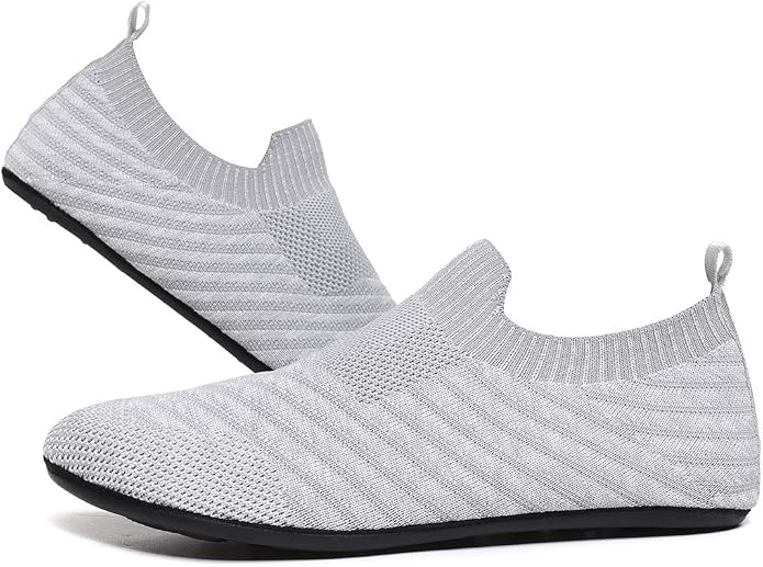 QZKDM Lightweight Slip on Grip Indoor House Slippers Barefoot Non Slip Home - Image 5