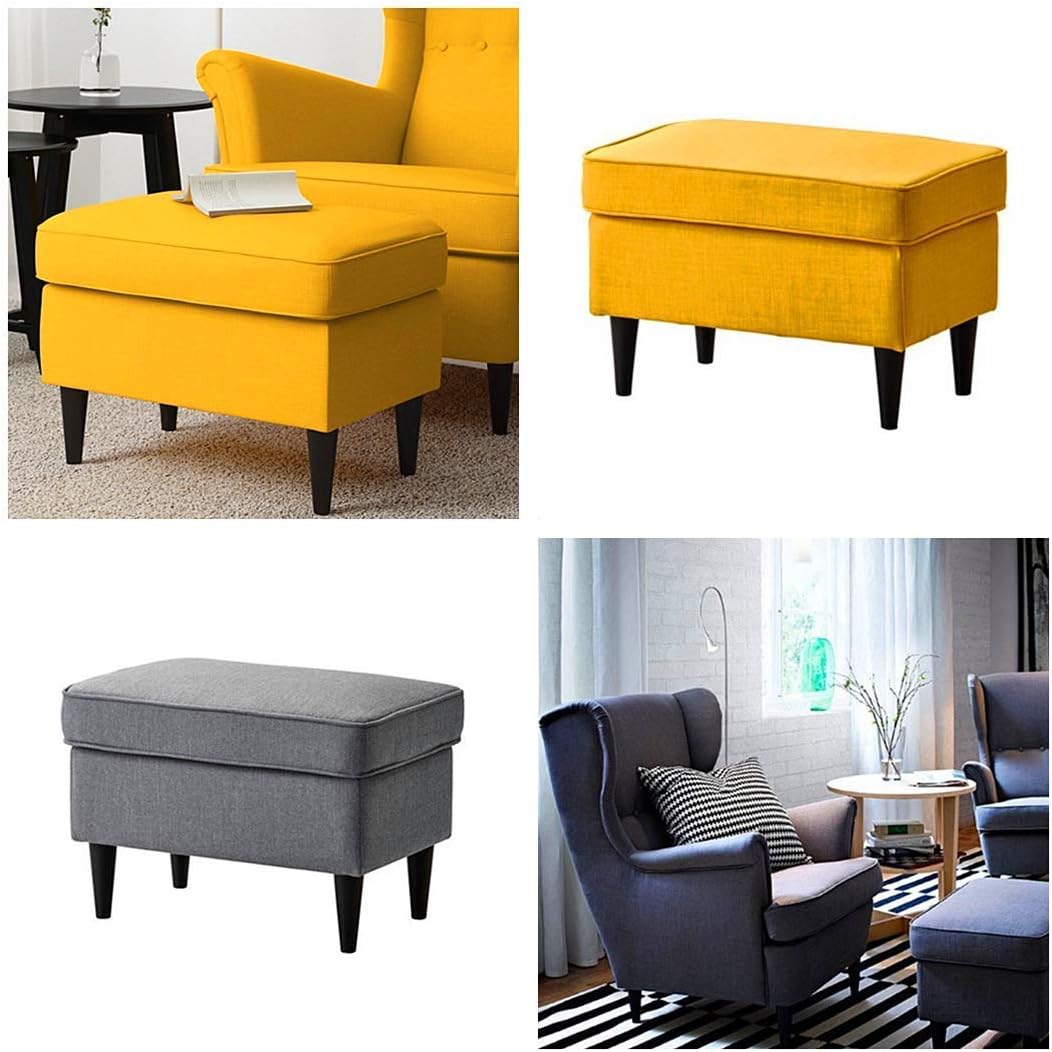 WEICHUAN Black Round Solid Wood Sofa Couch Chair Ottoman Loveseat Table Dresser Cabinet Furniture Legs Wooden Furniture Feet Replacement (6" Set of 4)