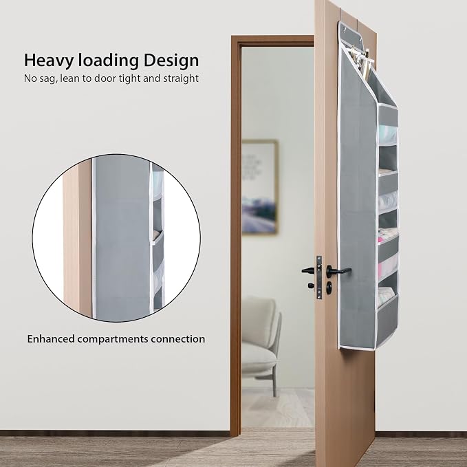 Univivi 5-Shelf Fabric Door Storage Over Door Hanging Organizer - Image 2
