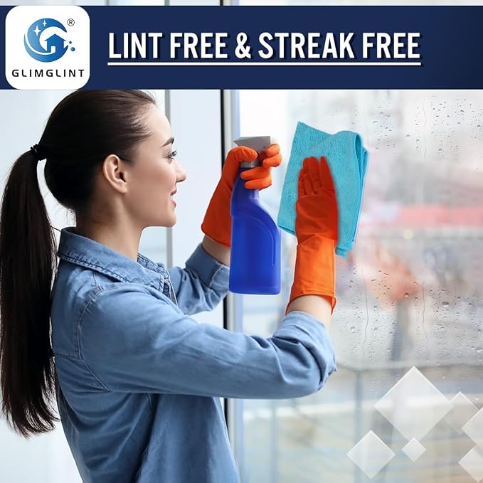 GLIMGLINT Microfiber Cleaning Cloth, 150 Pack Cleaning Rags, Cleaning Towels - Image 5