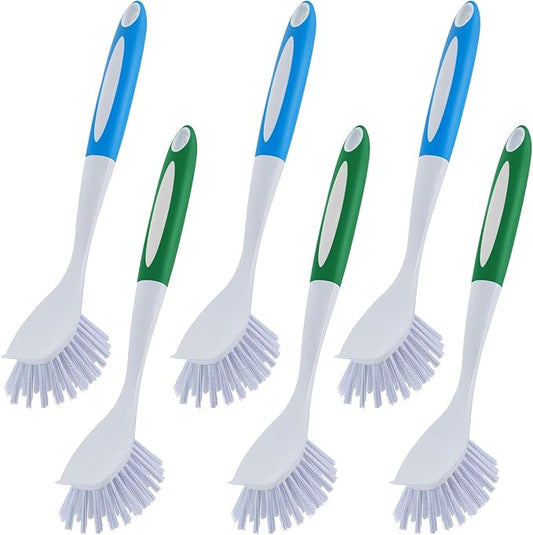 Hsei 6 Pcs Blue and Green Kitchen Scrub Dish Brush Bulk by Hsei