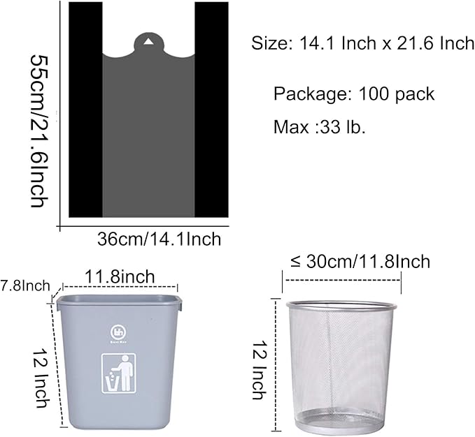 YYaaloa 100 pcs Black Trash Bags - Image 2