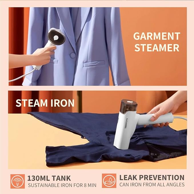 1000w Travel Garment Steamer for Clothes: Foldable Portable Handheld Clothing - Image 4