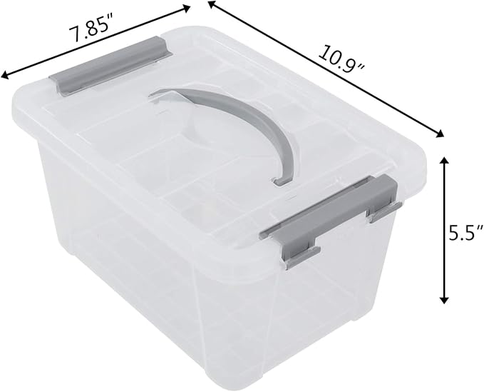 6-Pack 6 L Plastic Storage Containers Latch Storage Box - Image 4