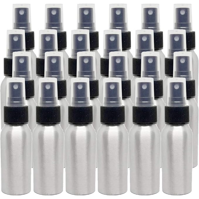 2 fl oz Aluminum Bottle with Black Spray Cap by Greenals
