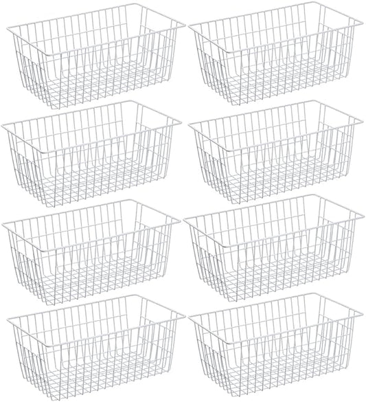 SANNO Freezer Baskets Pantry Storage Bins, Farmhouse Wire Storage Baskets by SANNO