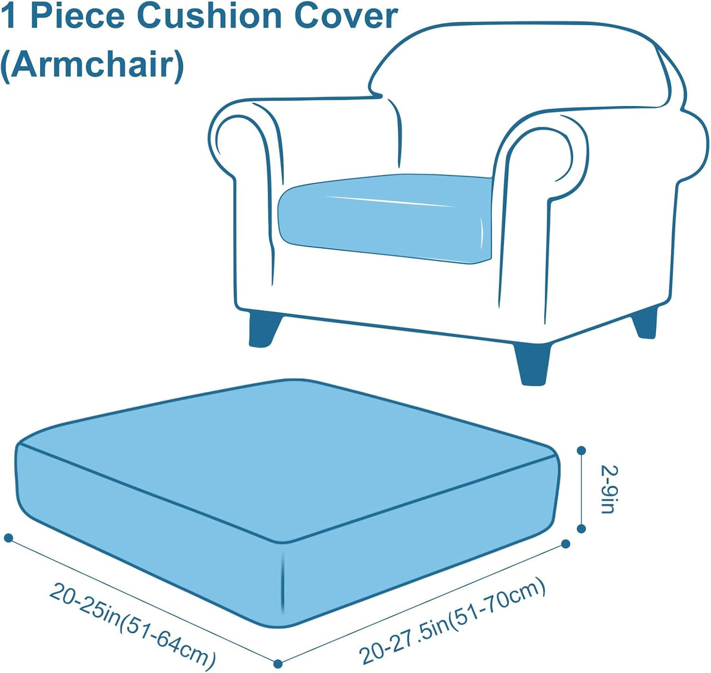 Smiry Printed Couch Cushion Covers, Stretch Soft Couch Covers for Sofa, Washable Non-Slip Sofa Slipcover Furniture Protector for Indoor and Outdoor (1 Pack, Blue Green)