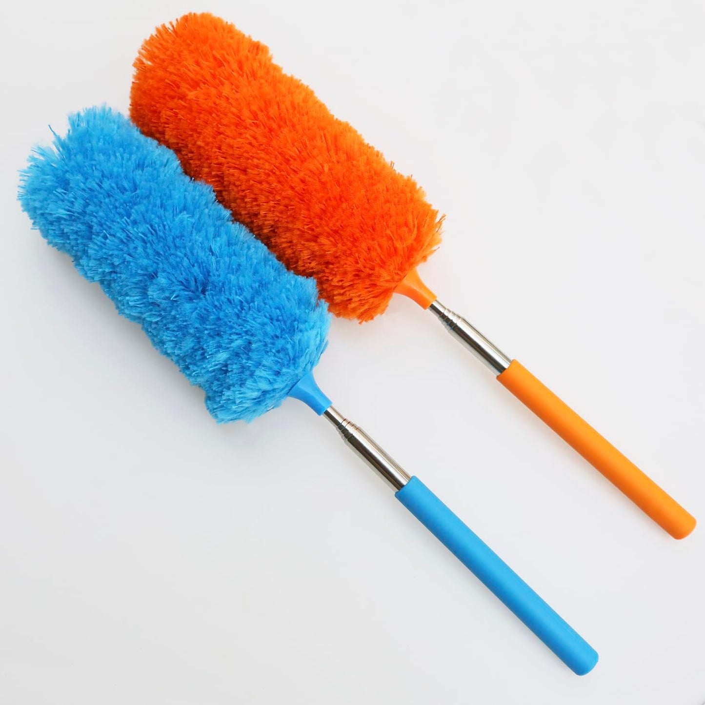2 Pack Small Washable Microfiber Feather Duster, Microfiber Head, 13" to 30" Extendable Pole, Cleaning Tool for Office, Car, Computer, Furniture