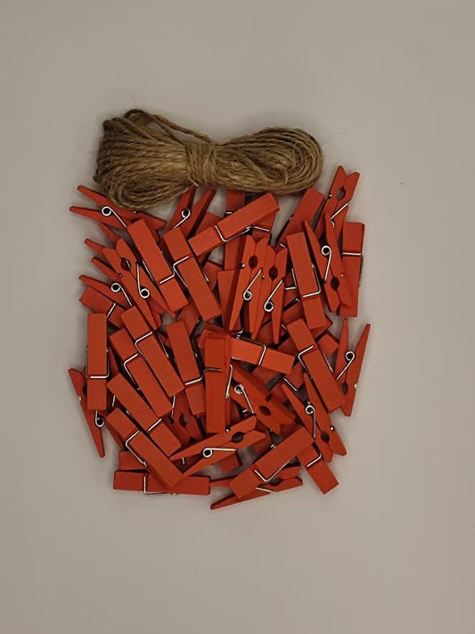 DurReus 50 Pieces DIY Mini Color Wooden Clothespins Home Decoration Hanging - Image 2