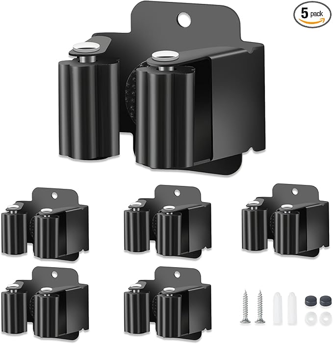 5 PCS Broom Holder Wall Mount, Upgraded Heavy Duty Mop and Broom Holder Wall by Unknown
