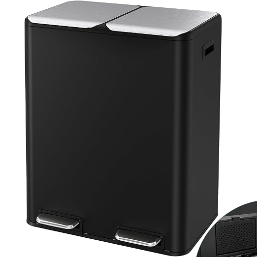Arlopu 16Gal Dual Trash Can w/2 Built-in Box by Arlopu