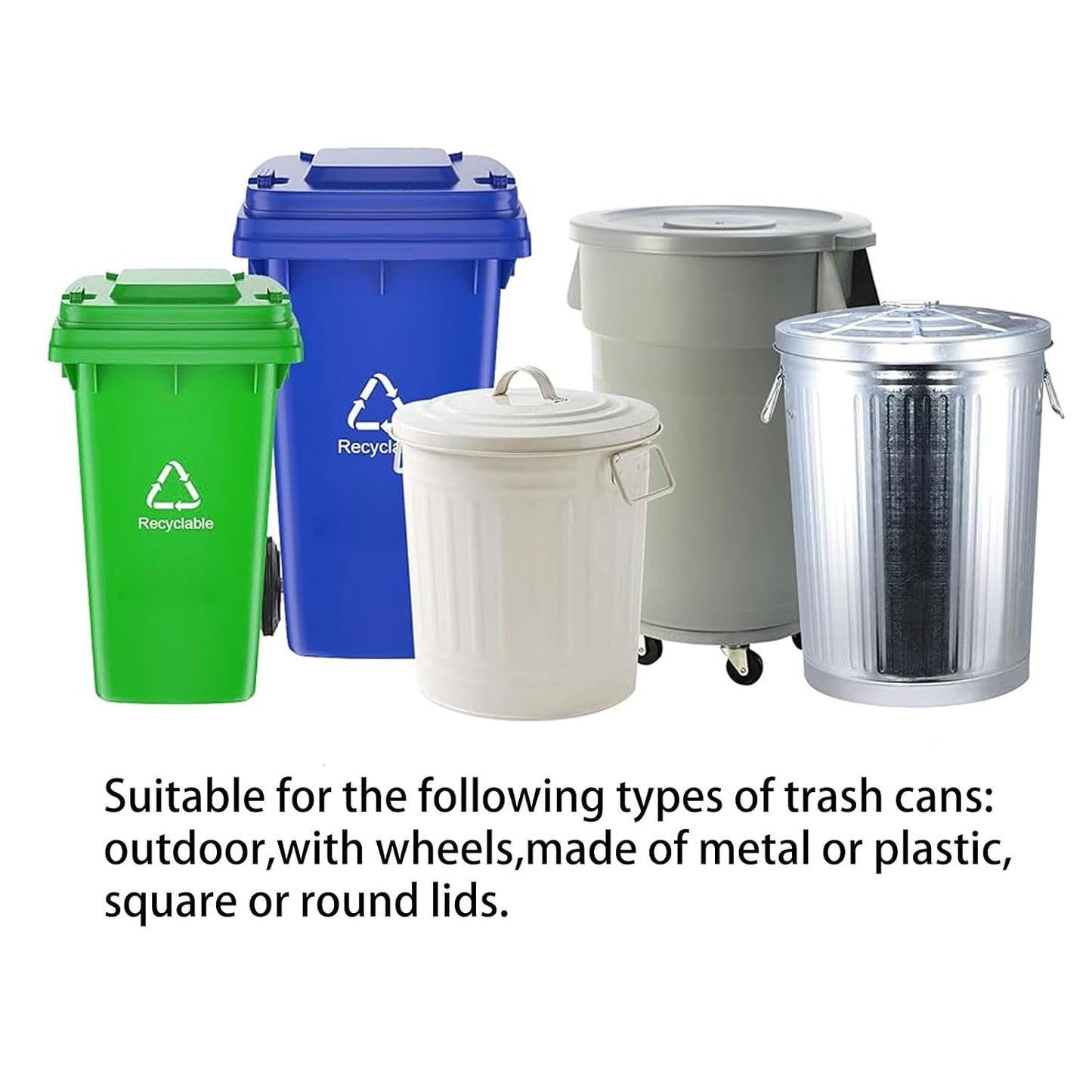 Trash Can Locks for Animals - 2PCS Garbage Can Lid Locks with Heavy Duty Bungee for Raccoons Proof,Bears Proof and Wind-Resistant for 30-45 Gallon Cans