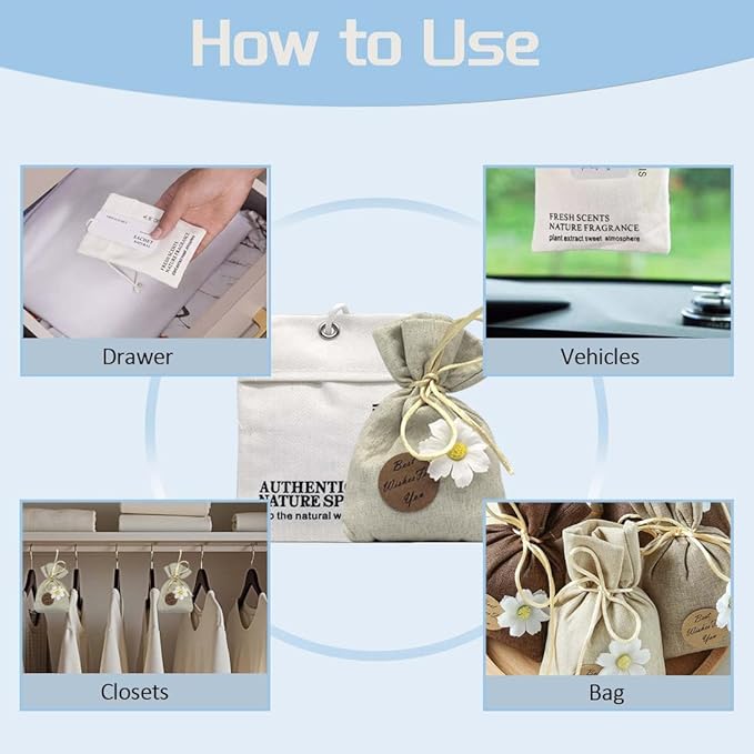 6-Pack Fresh Scented Sachet Packet, Air Freshener Bags - Image 4