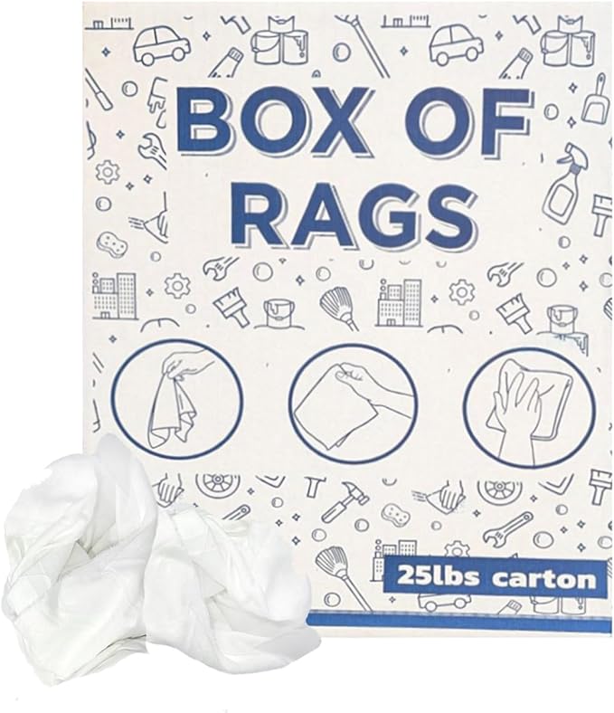 Recycled White Sheeting Cleaning Rags – Lint Free White Cotton Cloths - Image 2
