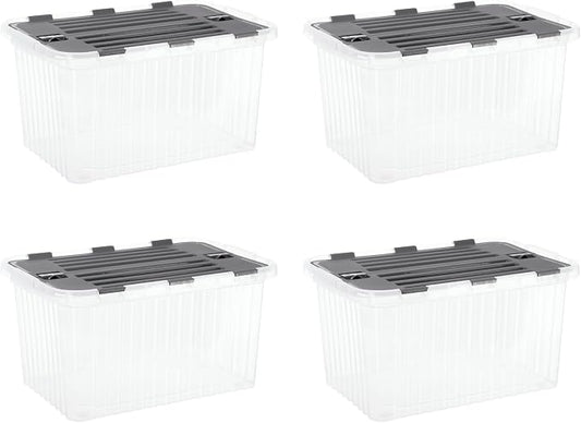 Superio Storage Bins with Lids, Stackable Totes, BPA Free, Odor Free, Organizer by Superio