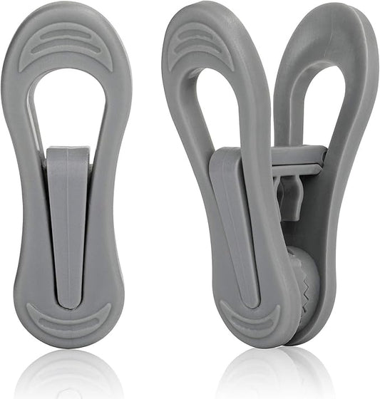 Tinfol 24pc Grey Plastic Hanger Clips, Strong Pinch Grip Finger Clips by Tinfol
