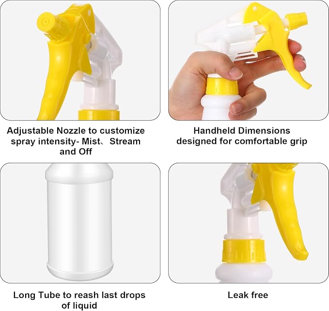 Eccliy 12 Pcs 16 Oz Plastic Spray Bottle, Adjustable Empty Reusable Sprayer - Image 3