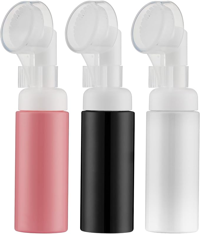 2 OZ Foam Bottle with Brush, Empty Foaming Dispensers to Travel by Tekson
