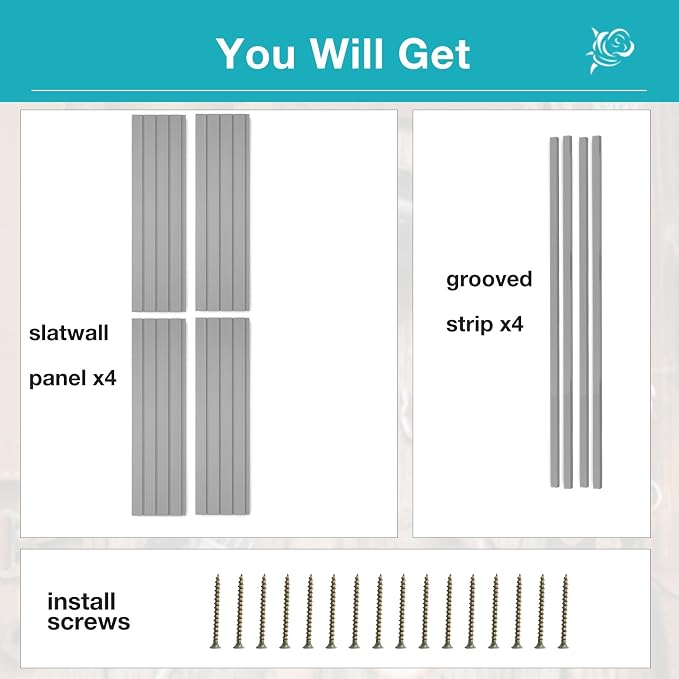 NeatiEase Slatwall Panel Wall Storage Systems, 4 x 4ft Slat Wall Paneling - Image 4