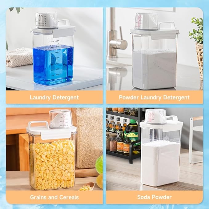 Tokokimo 2 Packs Laundry Powder Container, Laundry Detergent Dispenser - Image 6