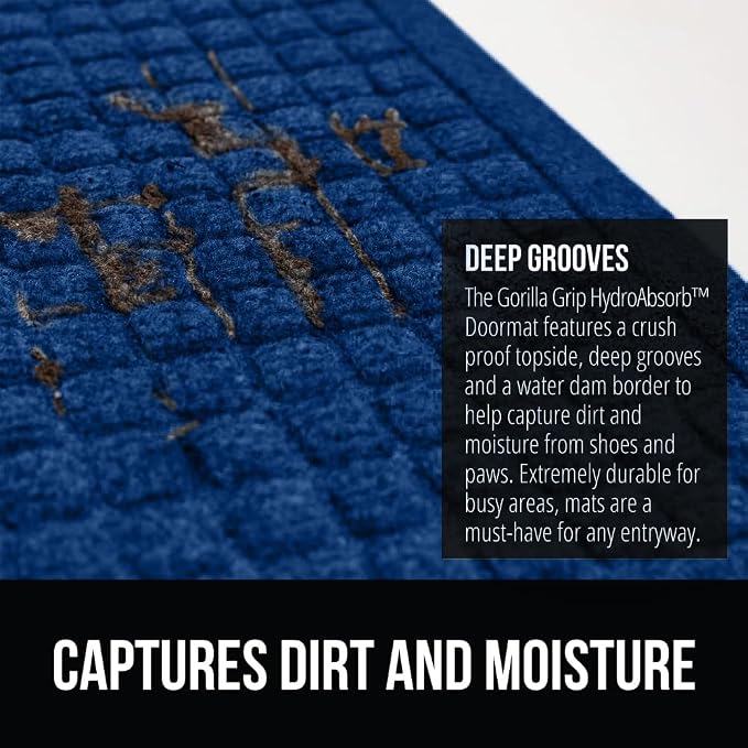 GORILLA GRIP Front Door Mat, Indoor Outdoor Ultra Absorbent HydroAbsorb Doormat - Image 5
