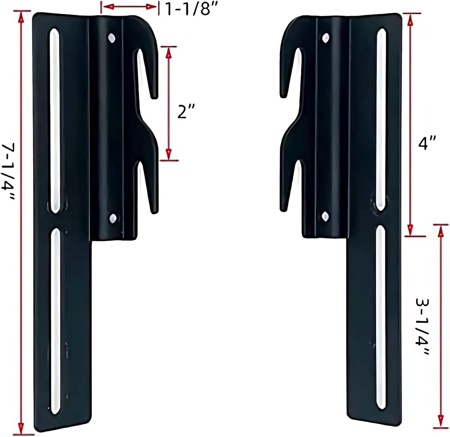 2Pcs #711 Bolt-On to Hook-On Bed Frame Conversion Brackets for Headboard or Footboard,Bed Hook Adapter kit with Hardware, Hook on Bed Rails Brackets(Black)