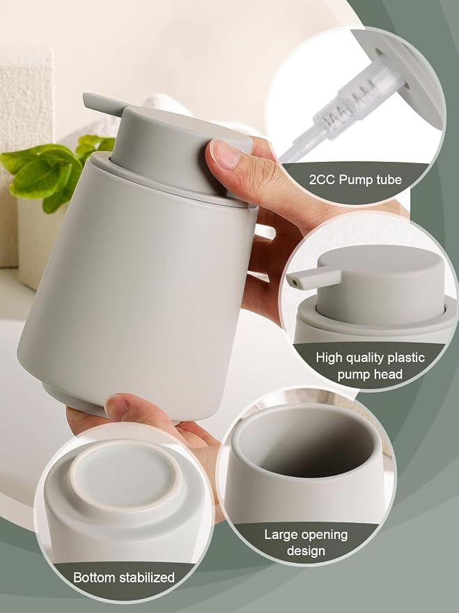 INGOFIN Ceramic Soap Dispenser -14 oz Bathroom Hand Soap Dispenser Liquid - Image 5
