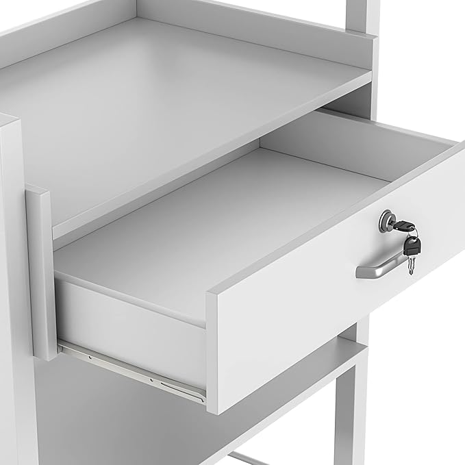 Paddie Salon Trolley Cart, Wooden Mobile Utility Cabinet Lab Cart - Image 4