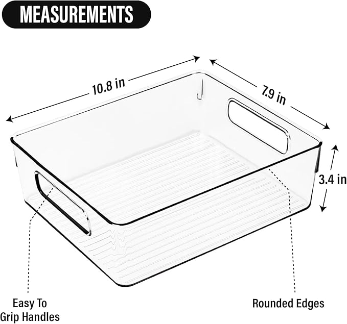 Clear Plastic Storage Bins, Pantry Organizers and Storage or Kitchen - Image 2