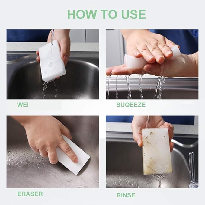 Magic Sponge Eraser 100 Pack Extra Thick and Long Lasting Melamine Sponges in - Image 3