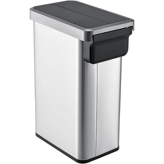 Global Industrial 12 Gallon Stainless Steel Slim Trash Can, Rectangular - Image 5