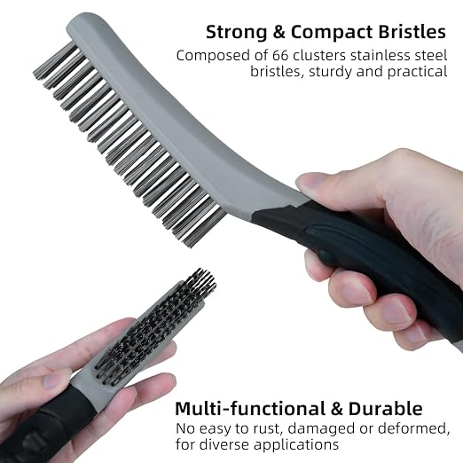 7 PCS Wire Brush Set, Brass Wire Brush and Stiff Bristle Metal Brush - Image 4