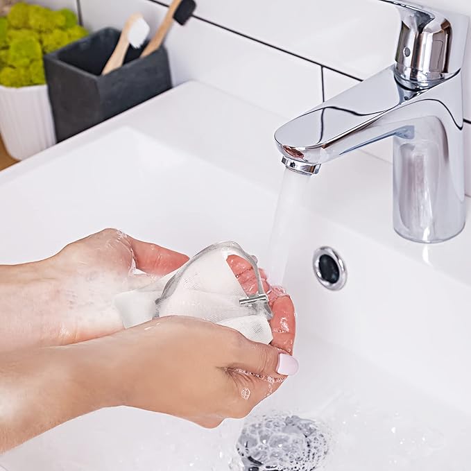 Cobahom 6 Pcs Mesh Soap Bag Mesh Foaming Net Soap Sack Bags Soap Handmade Soap - Image 6