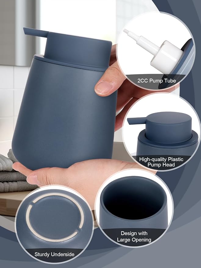 INGOFIN Ceramic Foaming Soap Dispenser - 12 oz Foam Hand Soap Dispenser Bathroom - Image 4