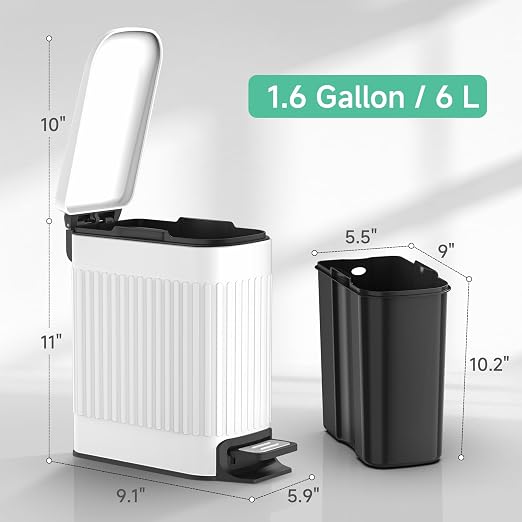 TIPGO Slim Bathroom Trash Can - Image 5
