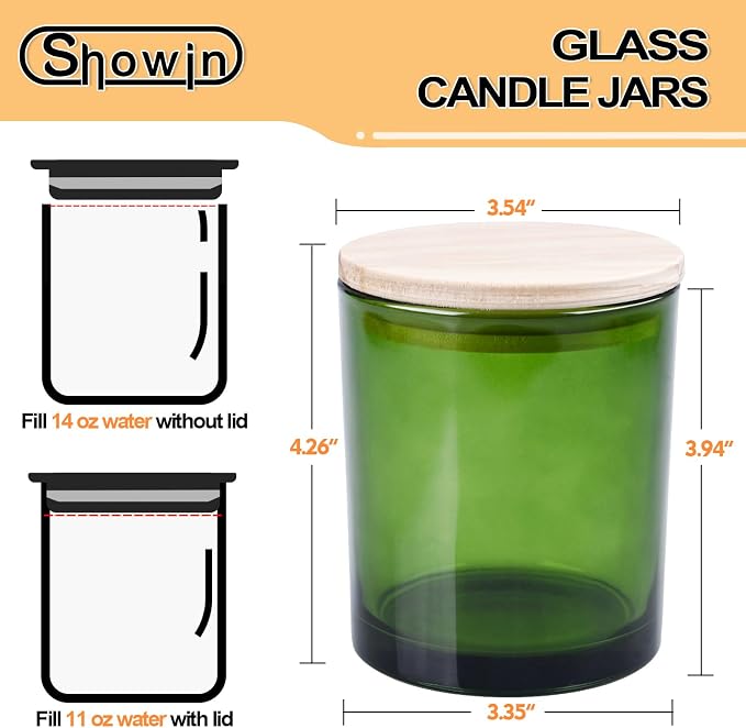 14 OZ Thick Candle Jars for Making Candles 12 Pcs, 3 Wick Empty Jars - Image 6
