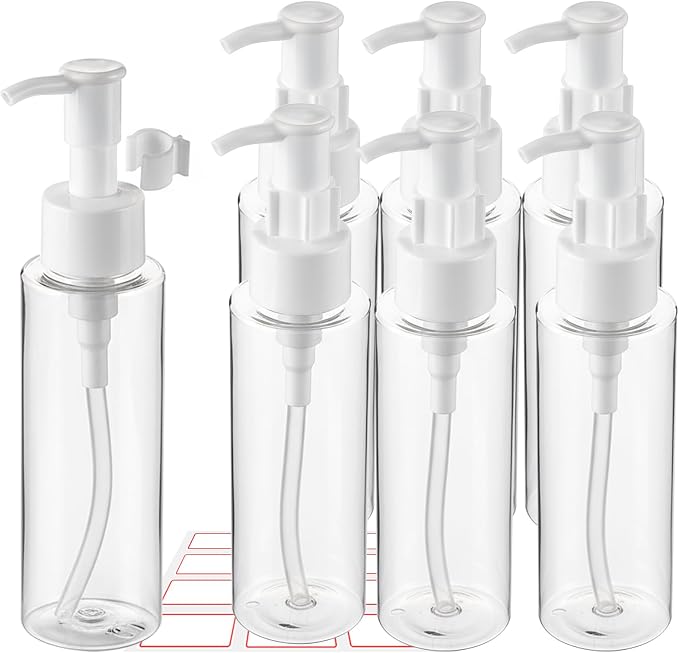 7 Pack 3.4 Oz/100ml Travel Pump Bottle TSA Approved Empty Plastic Pump Bottles by wowang