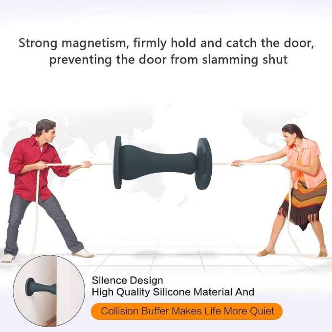 Door Stop, Silicone Magnetic Door Stop Holder Wall Mount Damage-Free - Image 3