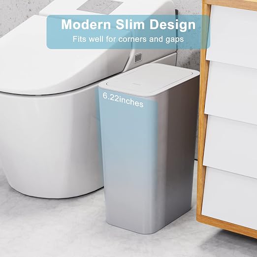 N. NETDOT 3 Pack 10 Liter / 2.6 Gallon Bathroom Trash Can, Small Trash Can - Image 2